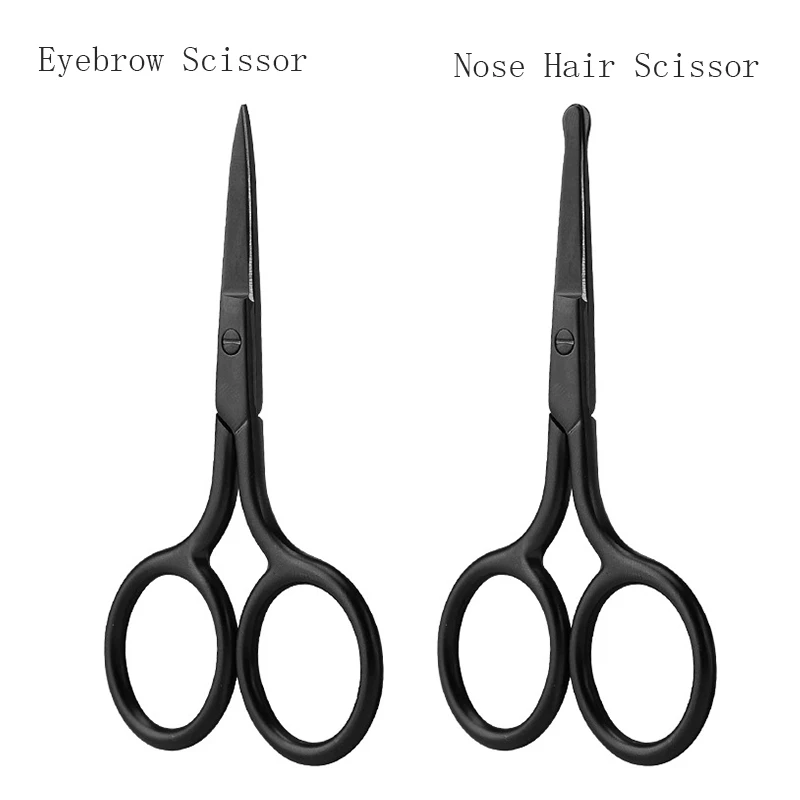 2 шт. ножницы для бровей из нержавеющей стали триммер ресницы носа портативный