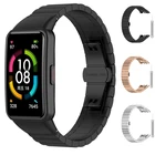 Ремешок сменный из нержавеющей стали для Huawei Band 6Honor Band 6, металлический браслет для смарт-часов