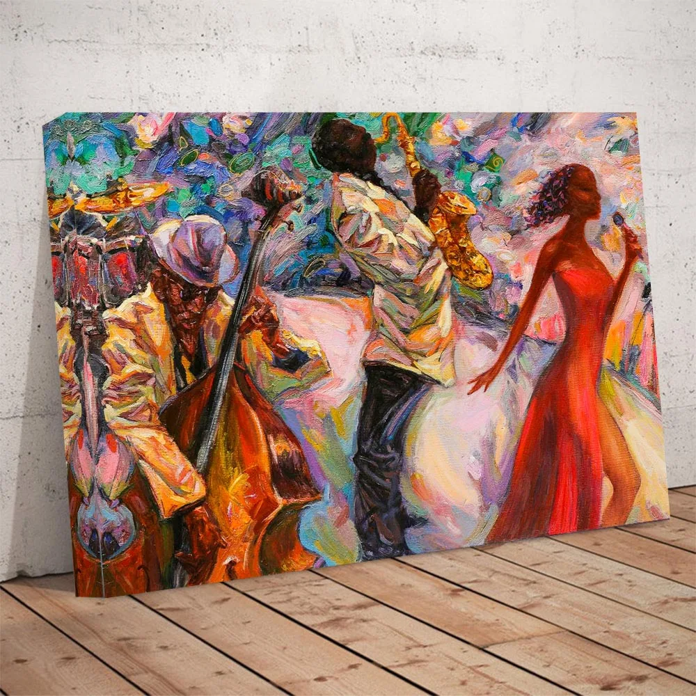 Большой Размеры Джаз постер музыкальной группы музыка холст настенная живопись