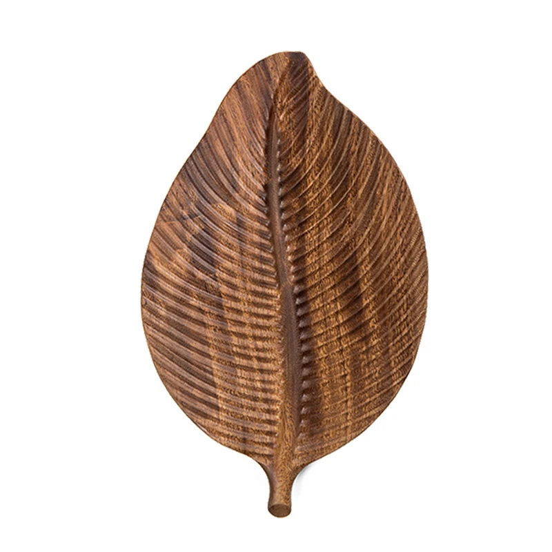 Новый деревянный поднос с рисунком листьев для фруктов искусственный чая