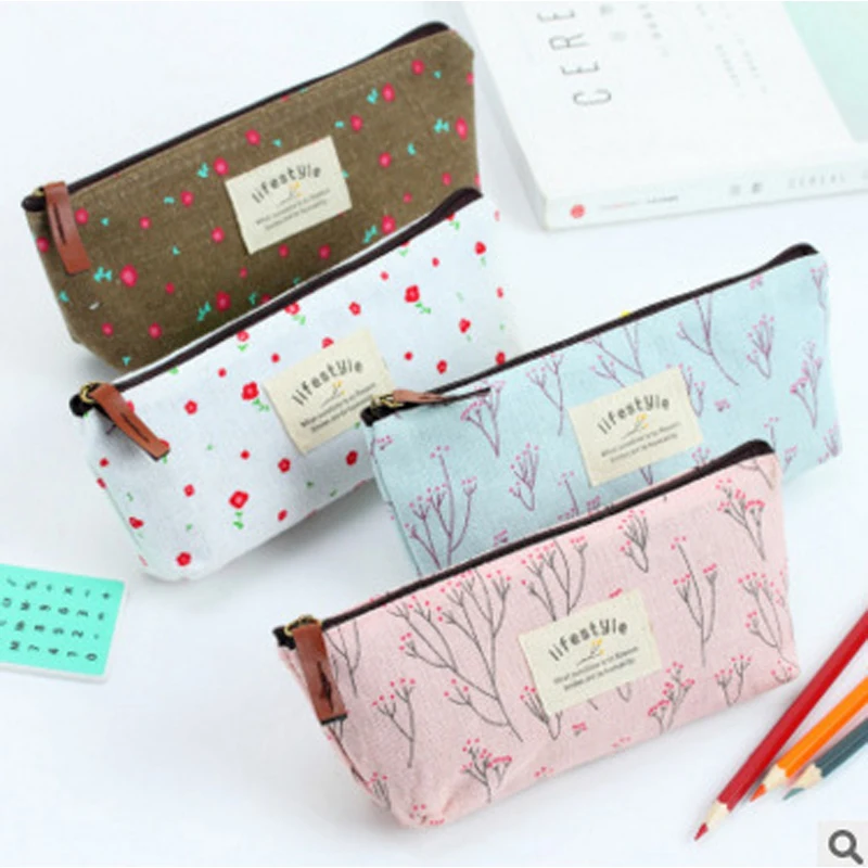 Stationery Canvas Cosmetic Bag Makeup Purse Pouch Zipper Pen Pencil Case | Канцтовары для офиса и дома