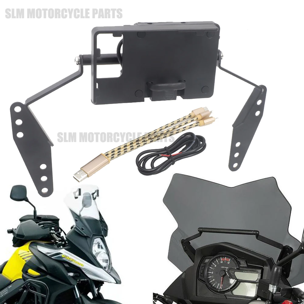 Windscren кронштейн для смартфона gps Держатель Suzuki DL 650 V Strom vstrom 2017 2018 2019|Накладки и
