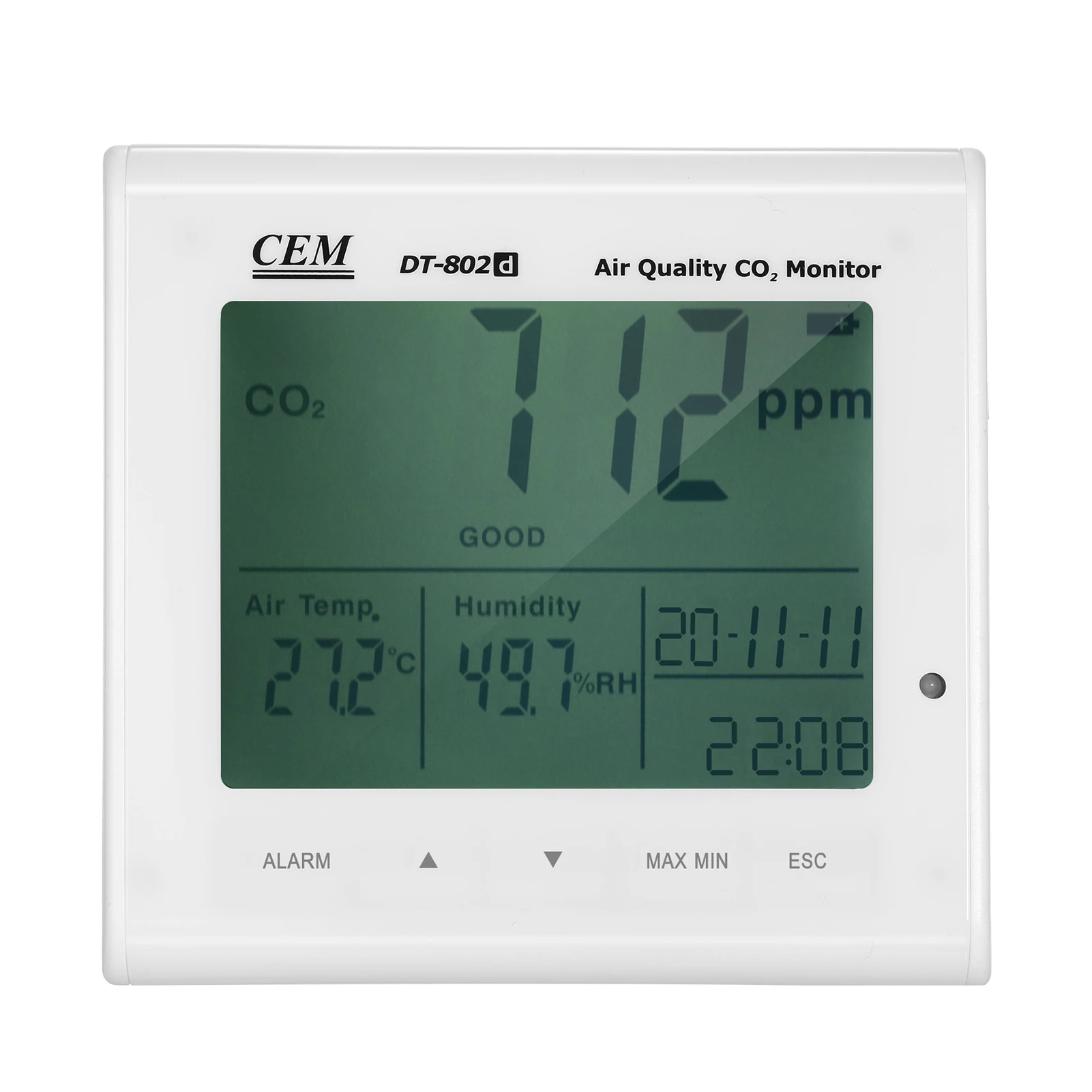 

Высокоточный перезаряжаемый детектор углекислого газа с ЖК-дисплеем