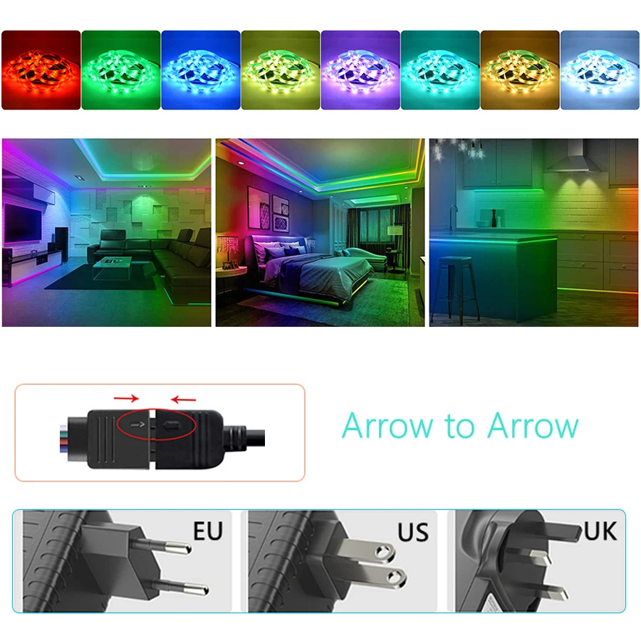 

LED Strip Light 5M 10M 15M 20M Sound Sensor 12V RGB 5050 2835 Music Sync LED Light RGB Tape Ribbon