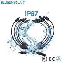 1 pairs solar pv y type connector solar pv solar pv 1 to 4 y branch solar cable connector used for solar power system lj0158