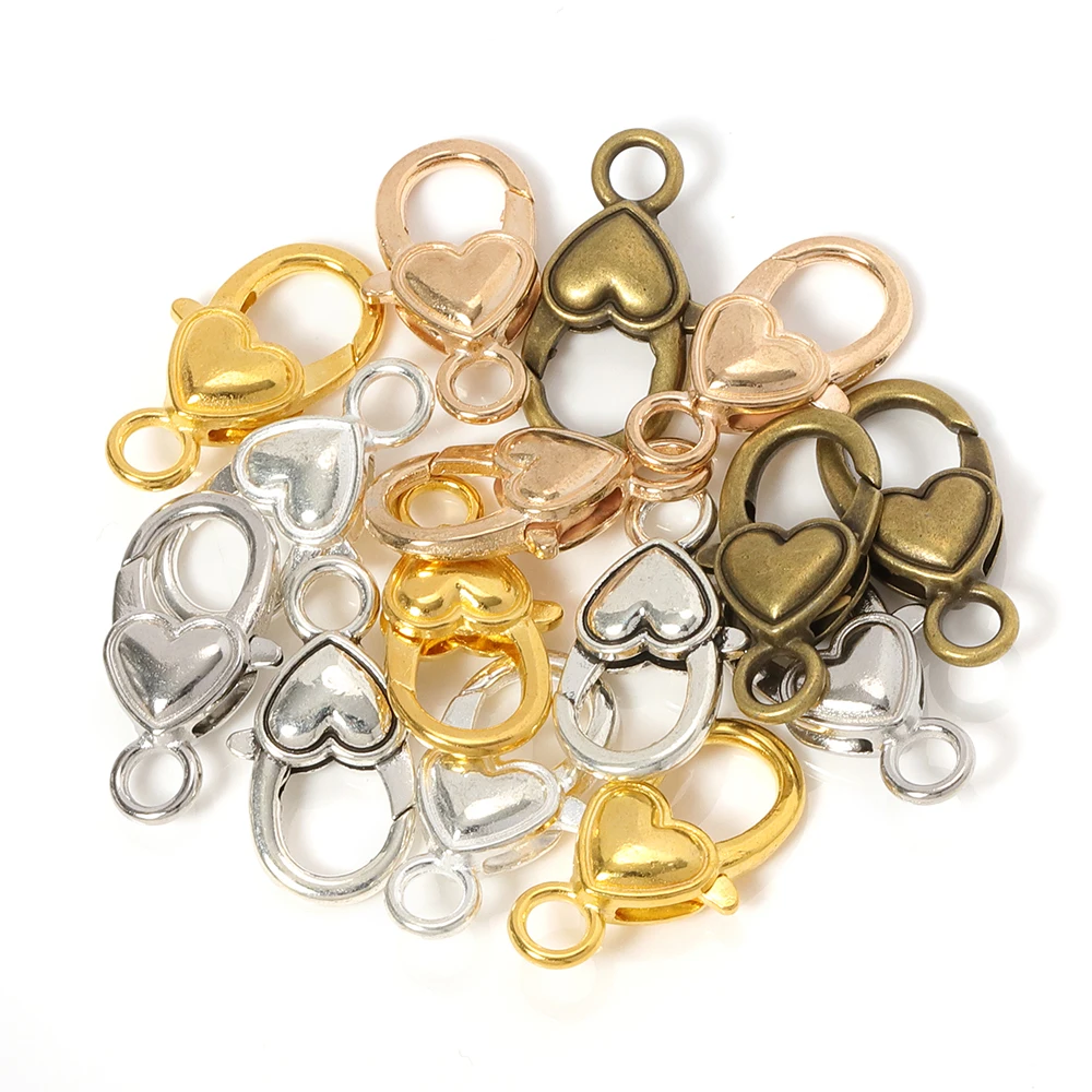 Застежки-карабины в форме сердца для браслетов и цепочек 10 шт./лот аксессуары