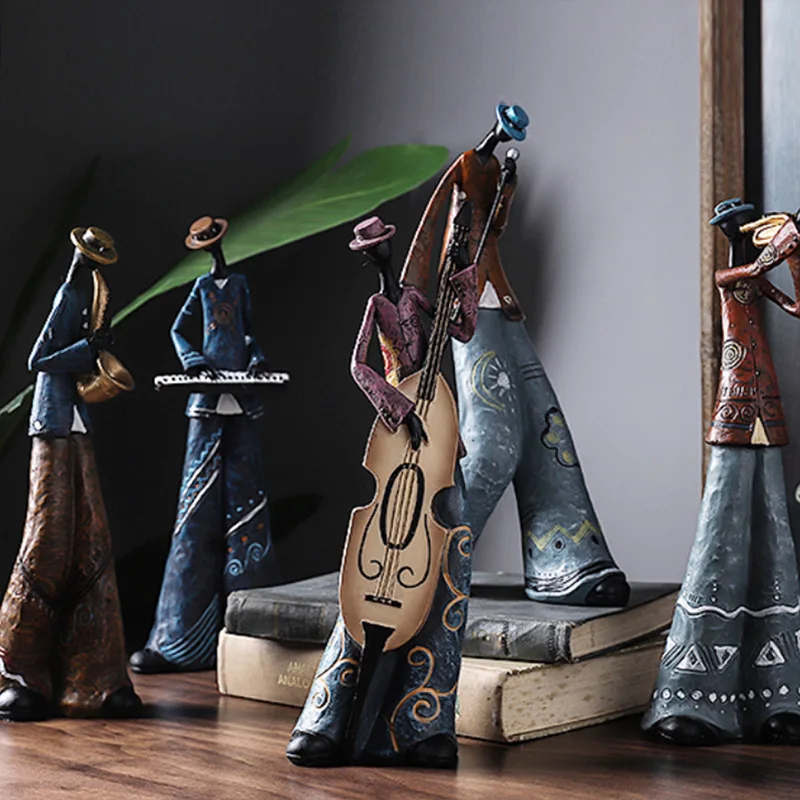 

Rock Band Music Art Character Model Statue Creative Living Room Decoration Wine Cabinet Ornaments Figurine Resin Craft Supplies