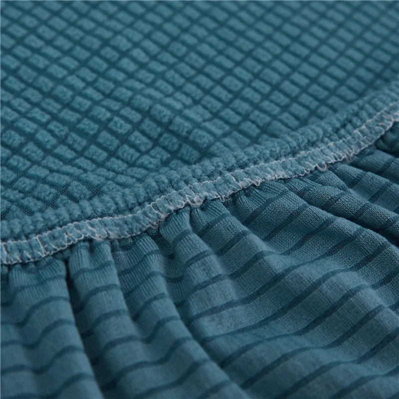 Клетчатый жаккардовый Мягкий тканевый Синий чехол для дивана в гостиную