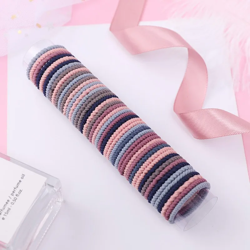 

Girls 50 Pieces Of 3 Cm Rubber Band Children Tie Hair Colorful Hair Accessories Elastic Hair Bands Rubber Fashion Solid#35