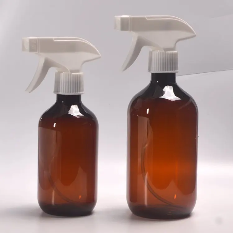 

Empty Amber Glass Spray Bottles with Sprayers,8 oz and 16 oz Refillable Container for Essential Oils, Cleaning Items, Aromathera