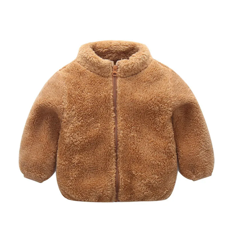 LILIGIRL Новая Детская плюшевая куртка с длинными рукавами осенне-зимняя детская