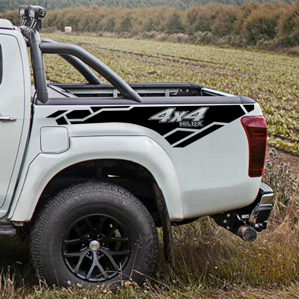 2 шт. спортивные автомобильные наклейки 4x4 для Toyota Hilux боковая виниловая пленка
