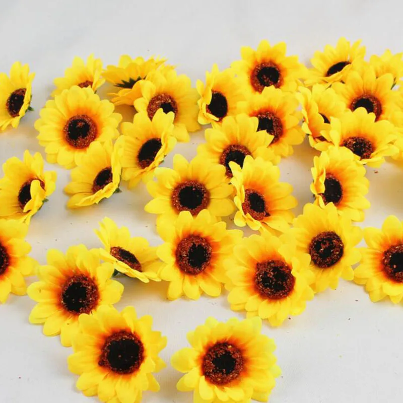 

Large Silk Sunflower Artificial fake Daisy Flower Head For DIY Wedding Box Decoration Headmade Home Accessories Flowers U27