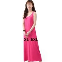 plus size summer vest night dress new women modal cotton sleepwear elasticity long nightdress sexy nightgown female gown xl 6xl