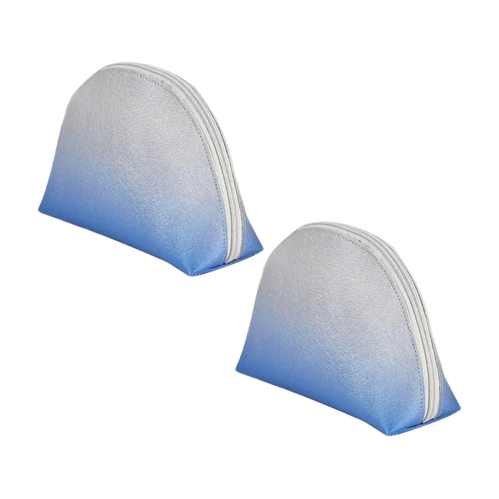 

2 Pcs Toiletries Storage Bag Makeup Bag Zipper Design Wash Bag Travel Storage Pouch