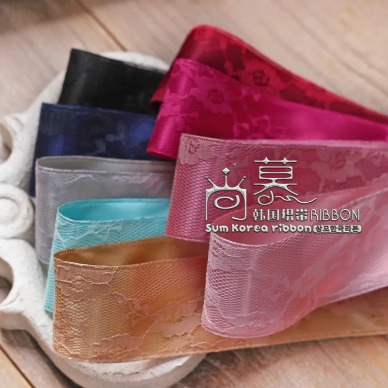 50 ярдов атласная кружевная лента ручной работы материал двухслойная печать