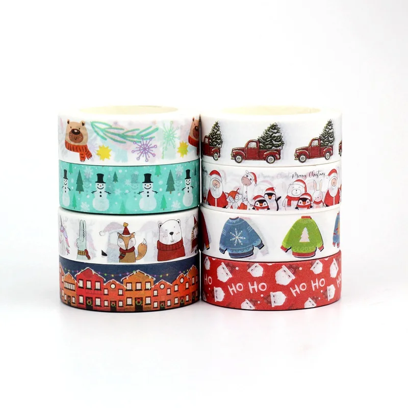 2021 NEW 1X 10M Decorative Polar bear Penguin Santa Claus Christmas Washi Tape Set Planner Adhesive Masking Tape Cute Stationery