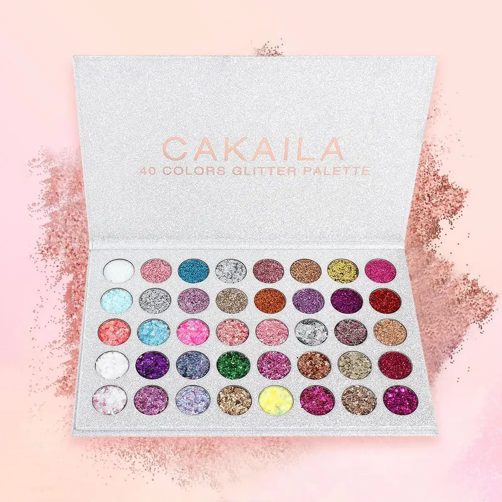 40 цветов палитра теней для век голографическая блестящая матовые блестящие