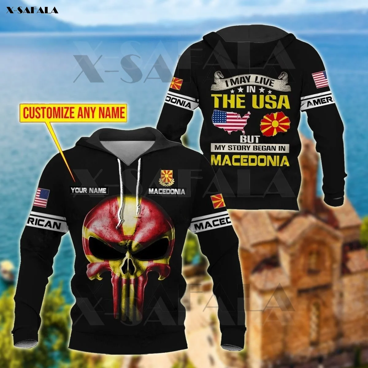 Мужская толстовка с капюшоном и принтом в этническом стиле | одежда