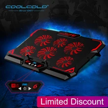 Laptop Cooler 6 Fans Laptop Cooling Pad 2 USB Port With Led Screen 2600RPM for 14-17 inch Gaming Laptop Cooler Stand