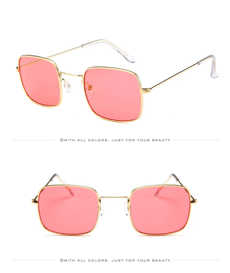 Солнцезащитные очки многоцветный красный золотой свет квадратная оправа Ретро
