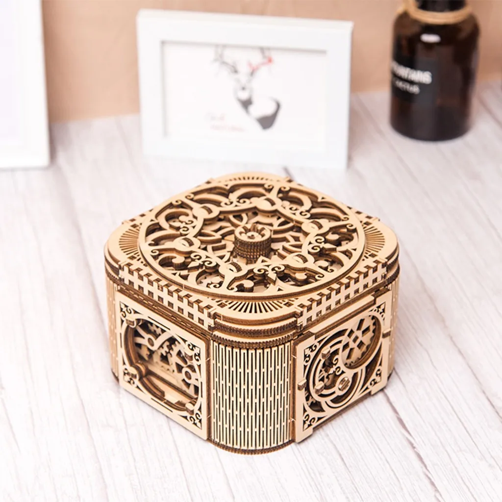 

DIY Creative 3D Wooden Puzzle Jewelry Box Assembly Gift for Child Adult educational toys for adults kids games Toys # E30