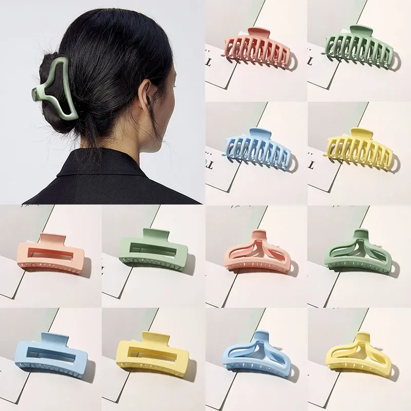 

Fashionable Candy Colors Frosted Shark Clip Temperament Geometric Hair Accessories Korea Style Simple Macaron Color Hair Claw