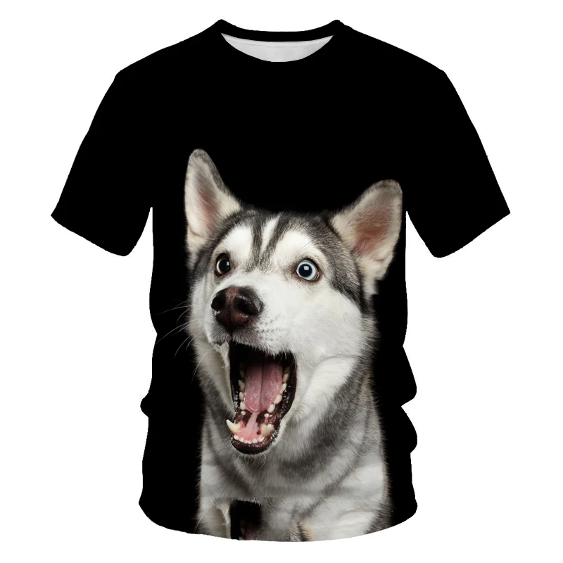 

Husky Pattern Summer Men Oversized T-shirt Animals Dog 3D Print Men Casual Hip Hop Short Sleeve Tees Tops Tshirts Harajuku