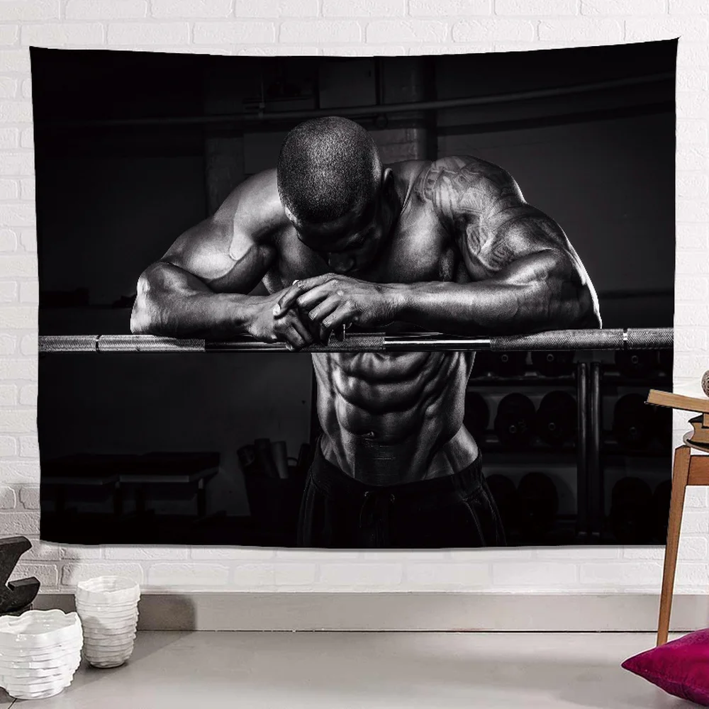 

Male Model Poster Wall Hanging Workout Training Banners Flags Exercise Inspirational Canvas Painting Boxing Gym Home Decor Gift