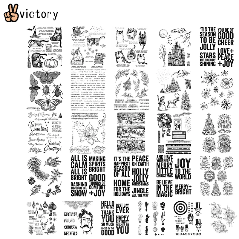 

Animal Plant Christmas Decoration Tree Word Transparent Clear Silicone Stamp/seal for Diy Scrapbooking/photo Album Card Making