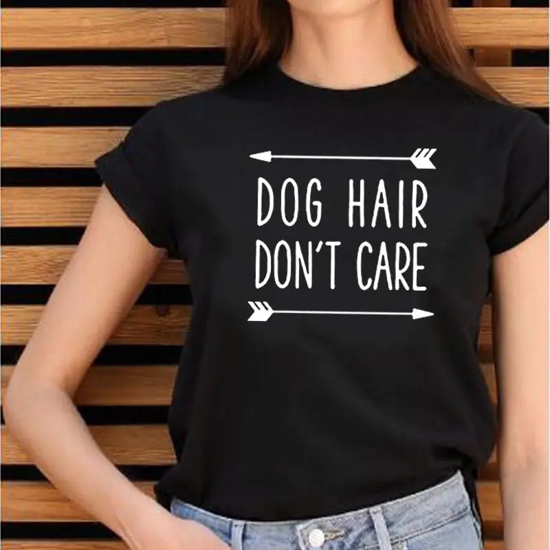 

Funny Dog Hair Don't Care Mom Mama T Shirt Women Tops Fashion Harajuku Cute Tee Shirt Femme Cotton Casual Harajuku Shirt Tshirt