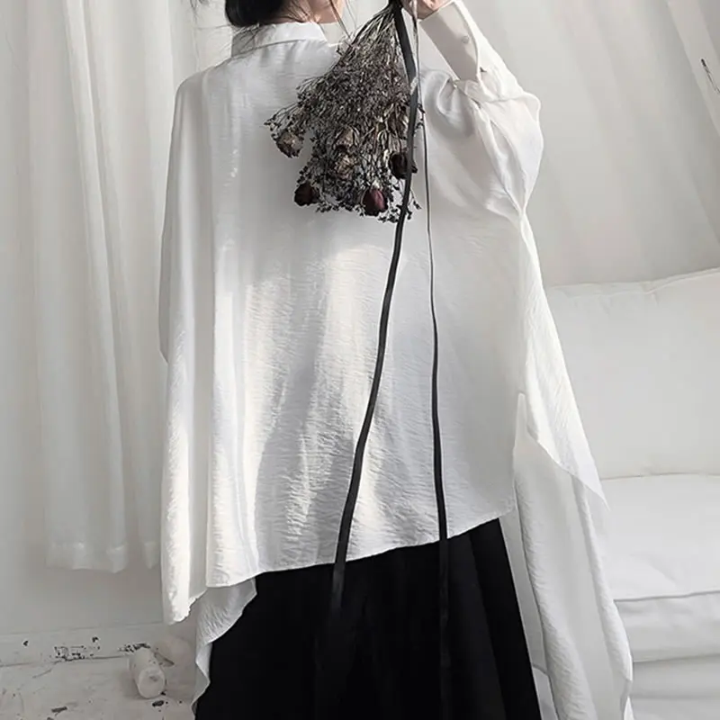 Женское асимметричное однобортное платье XITAO свободное с отложным воротником