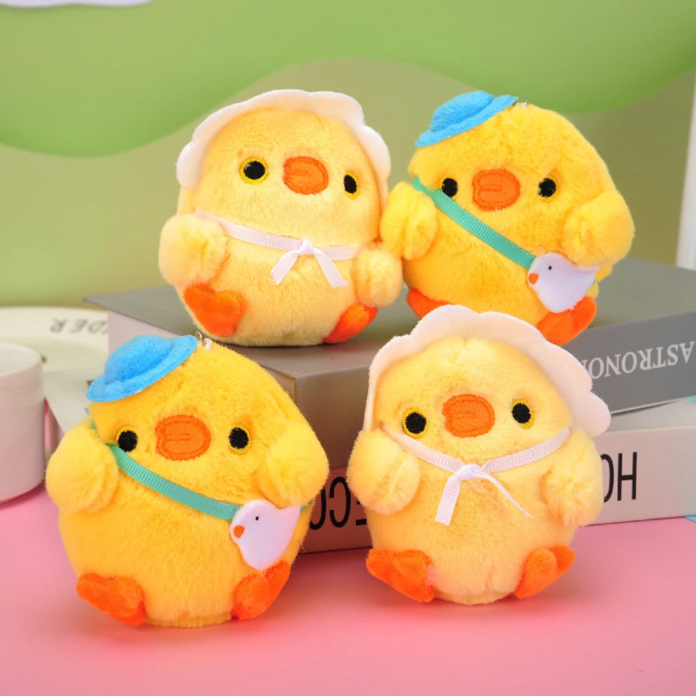 

2Designs Cute Soft Little Yellow Chicken TOY DOLL ,Keychain Pendant Plush Stuffed Kids Christmas Gift
