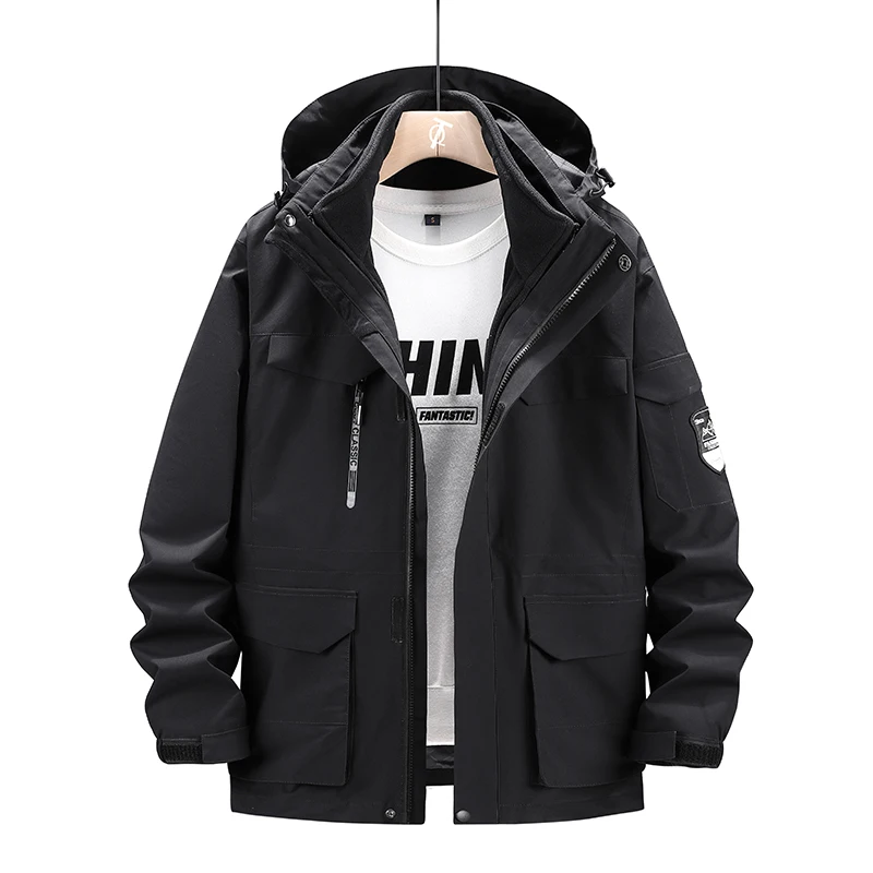 

2020 Men Winter Warm 3in1 Jacket Trekking Camping Climbing Skiing Hiking Coat Waterproof Outdoor Sport Jackets Brand Clothing