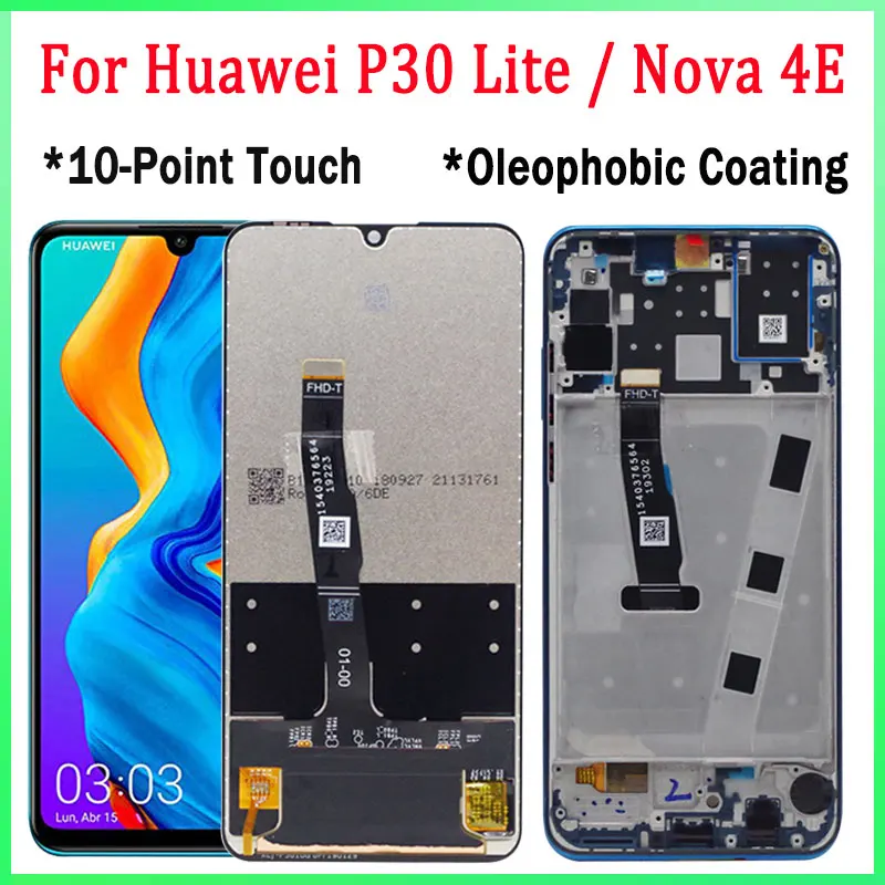 6 15 ''дисплей с рамкой Замена для Huawei P30 Lite Nova 4e ЖК дисплей сенсорный экран