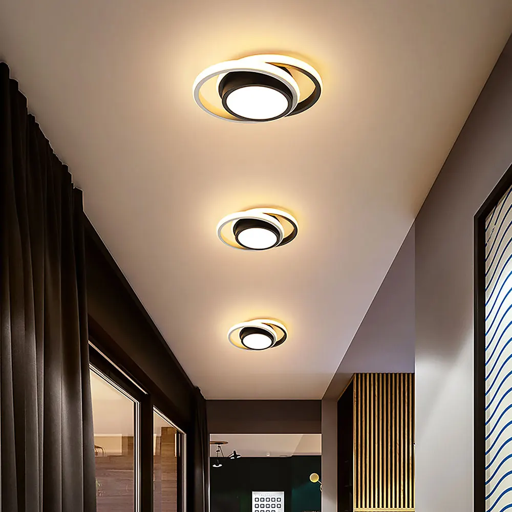 

Современная потолочная светодиодная лампа, блеск, черно-белый светодиодный светильник для коридора, освещение для коридора, балкона