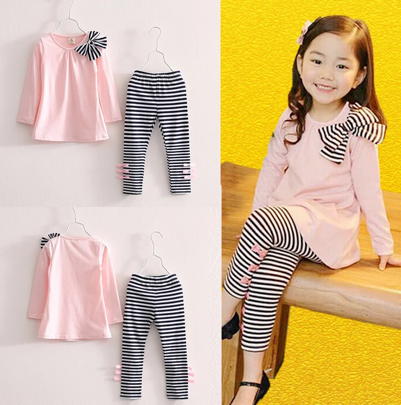 Новинка 2018 весенне-осенний костюм для маленьких девочек в европейском и