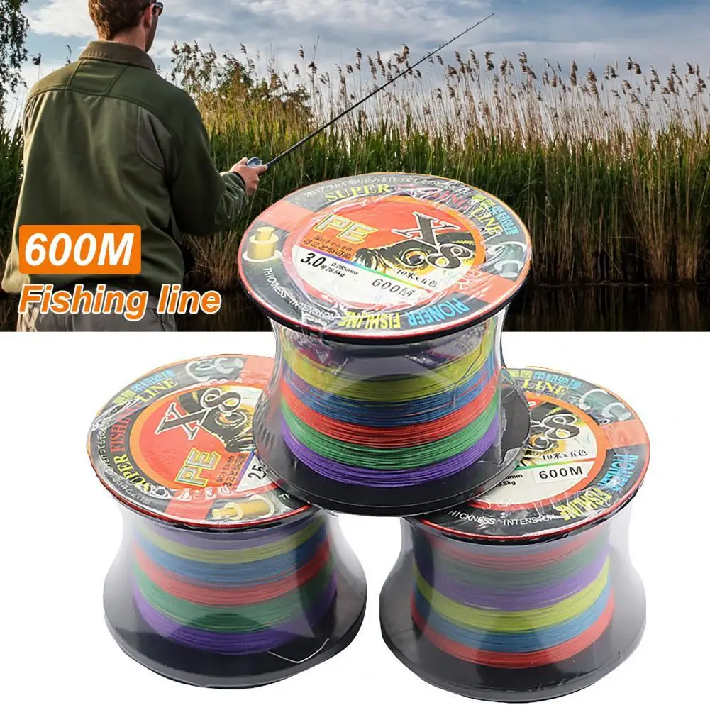 

50% HOT SALES！！！New Arrival 600m Fishing Line 8 Trands Tear Resistance PE Antiwind Strong Carp Fishing Wire for Angling