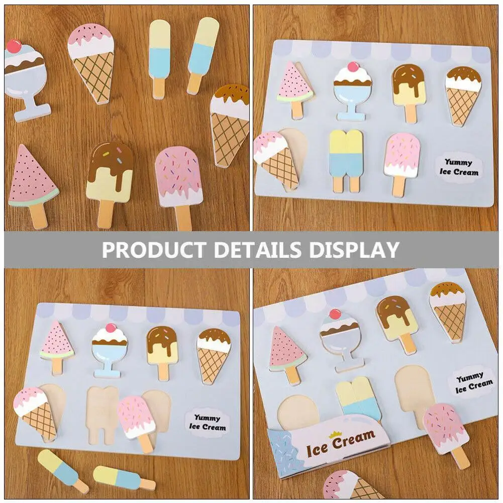 

Wooden Simulation Kitchen Animal Transportation Puzzle Cream Toys Gifts Educational Kids Cognitive Montessori Toys Ice Toys V1C2