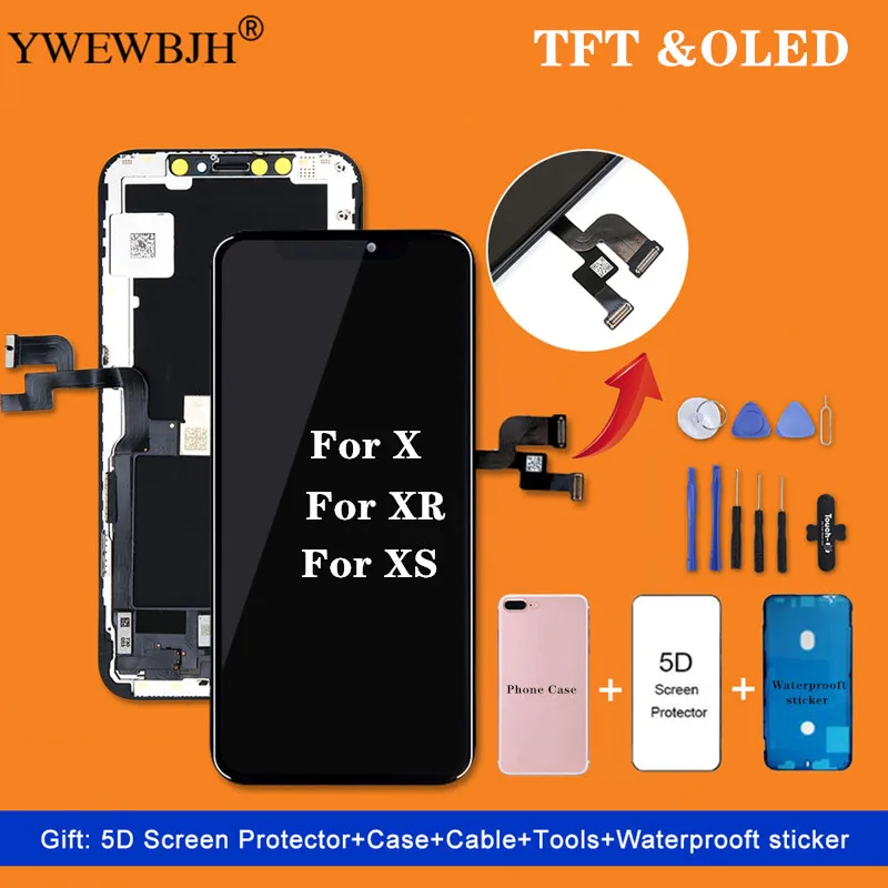

Grade AAA+++ TFT OLED For iPhone X XS XR XS Max LCD Display With 3D Touch display With Digitizer Replacement Assembly Parts