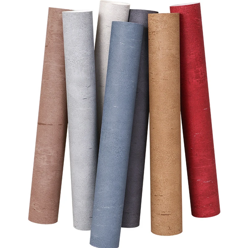 

Винтажная промышленная однотонная ПВХ настенная бумага для домашнего декора из искусственного бетона, серые бумажные рулоны, магазин ткан...