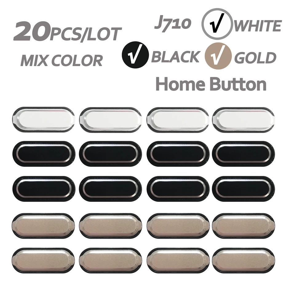 20 шт./лот J710 кнопку &quotдомой&quot для samsung Galaxy J3 2015 2016 J300 J320 J5 J500 J510F J7 J700 клавишами