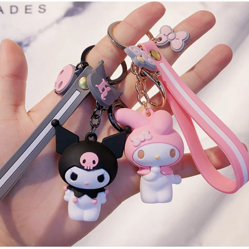 Модные милые кольца для ключей женщин 3D силиконовый мультяшный брелок |