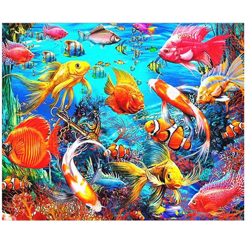 

5d Diamond Embroidery Koi Fish Graph Full Square Diy diamond painting Sale Rhinestone Diamond Mosaic Wedding Decoration