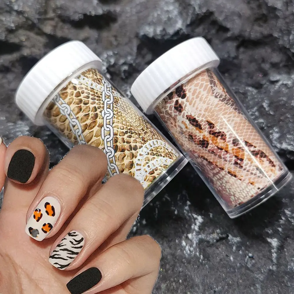 

Manicure Slider Snake Print Nail Art Transfer Nail Foil Wild Animal Skin Nail Sticker Flower