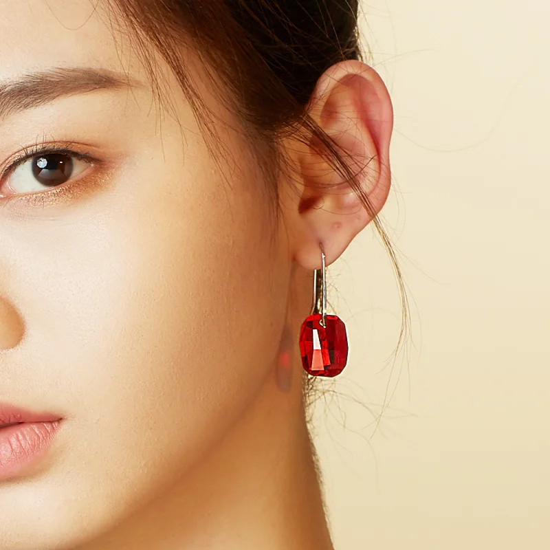 Женские серьги модные квадратные винтажные с кристаллами для рождественских