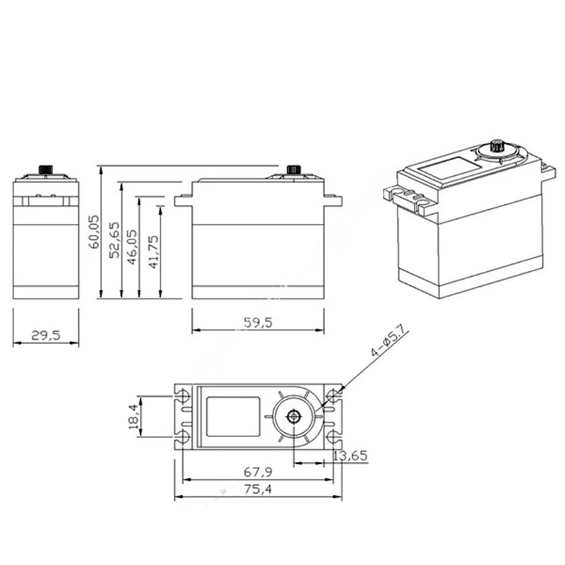 KINGMAX DCS16942CHV CNC алюминиевые цифровые металлические шестерни большой крутящий