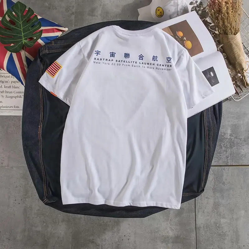 Мужская футболка в стиле хип хоп с короткими рукавами Харадзюку уличная одежда