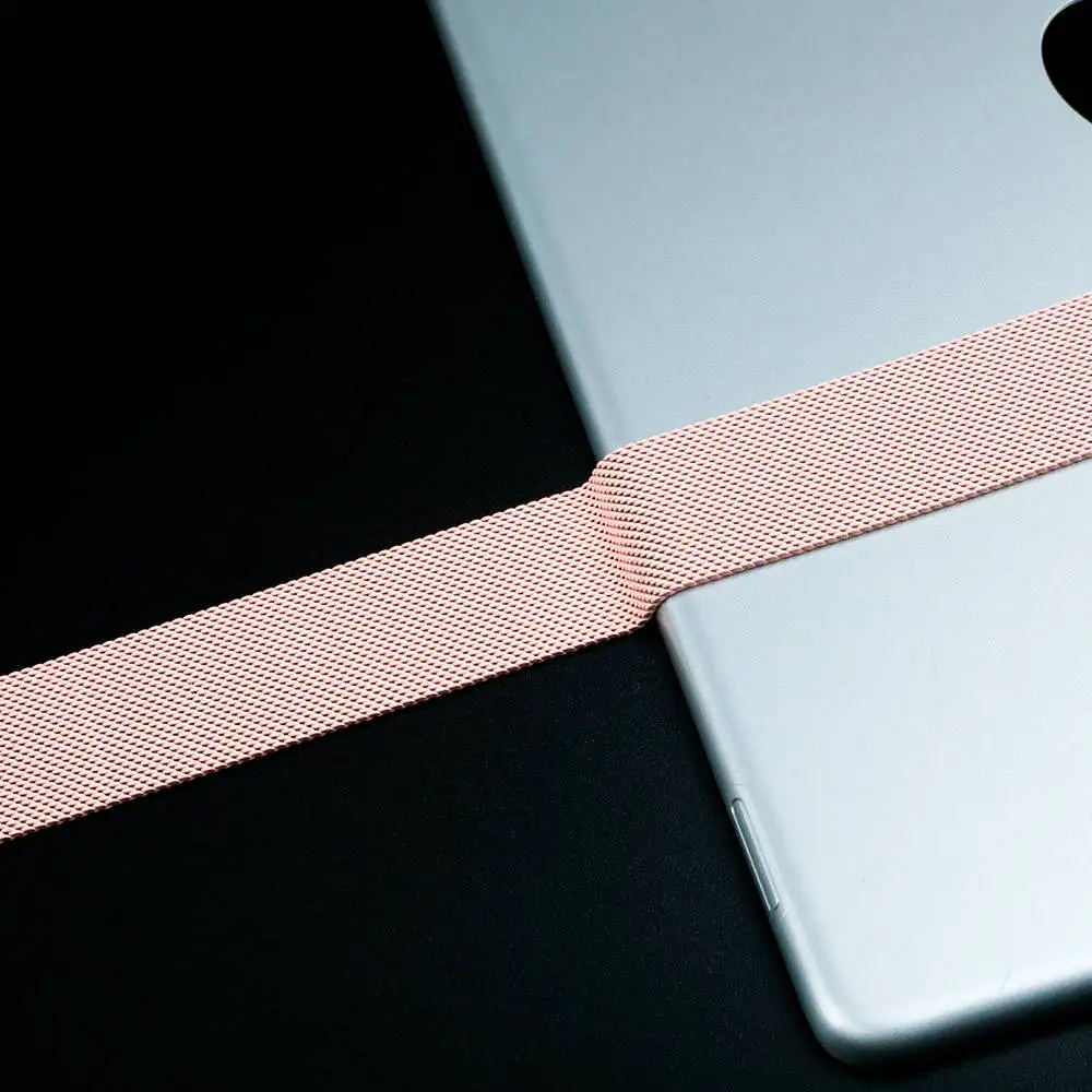 Pink Высококачественная Миланская петля для apple watch, ремешок для apple watch 4, 5, ремешок 44 мм, 40 мм, iwatch 3, 2, 1, 42 мм, 38 мм, лучший материал - Цвет ремешка: Pink