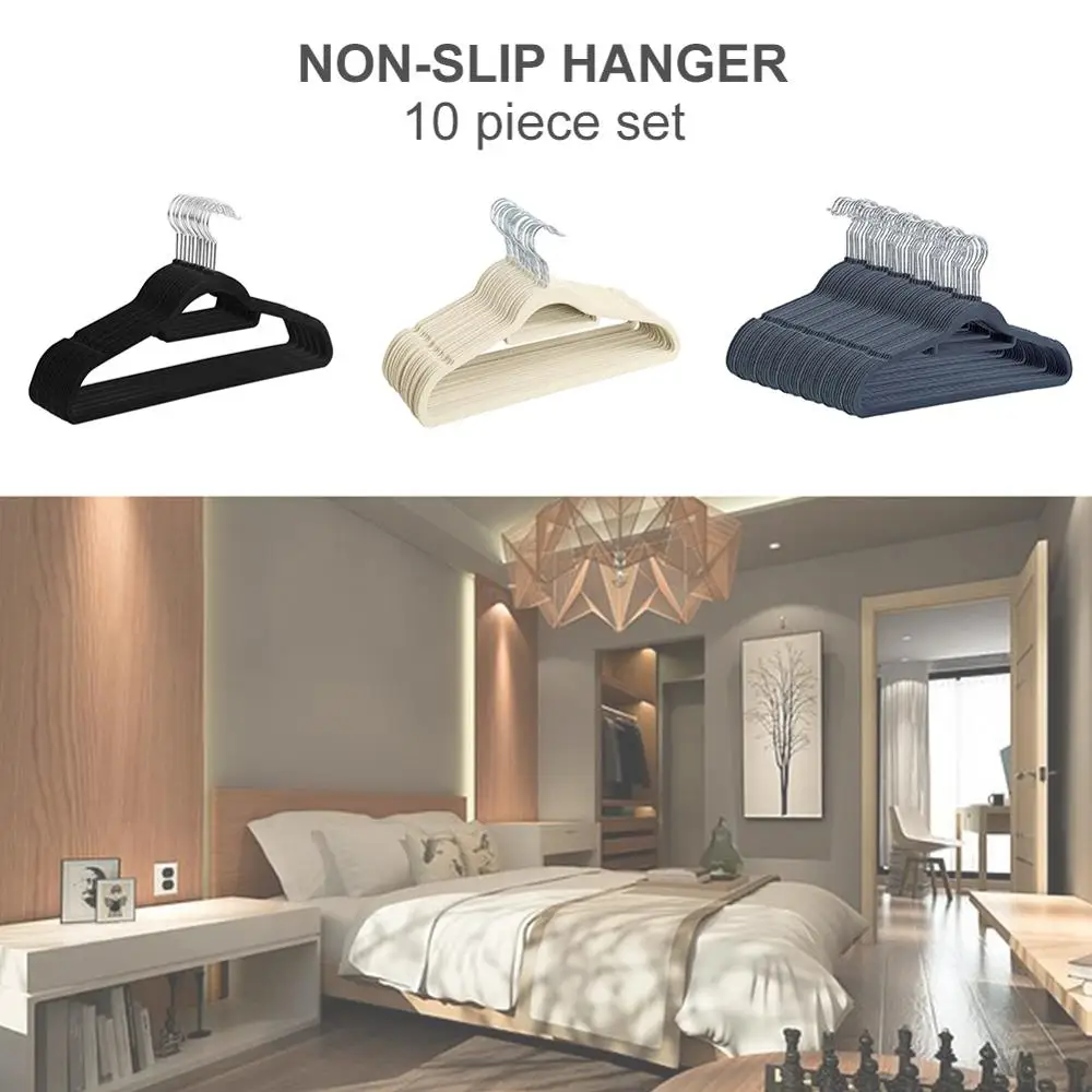 Flocking вешалка нескользящая пластиковая бархатистая для пальто изготовленная на